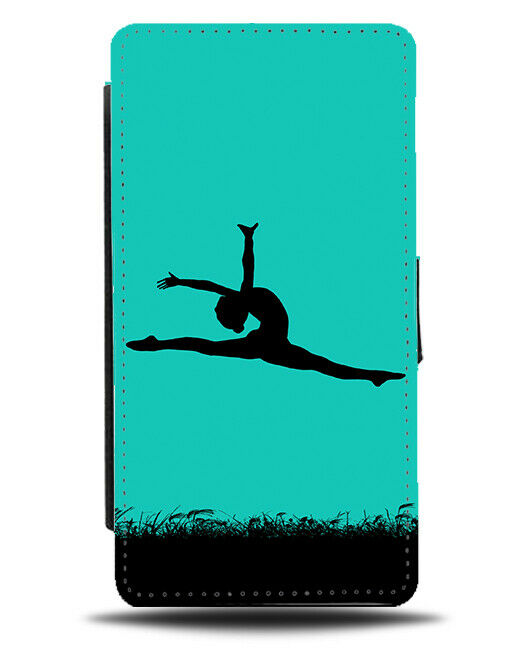 Gymnastics Flip Cover Wallet Phone Case Dancer Kit Dancing Turquoise Green i782