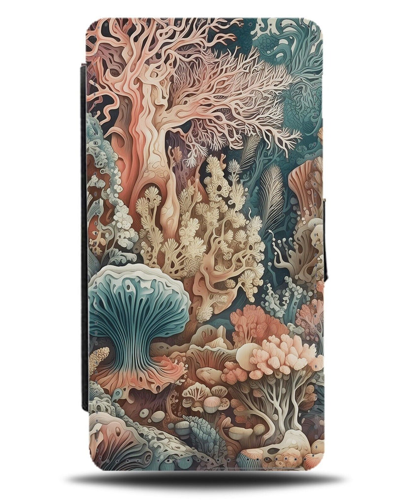 Vintage Seabed Flip Wallet Case Seaweed Plant Plants Corals Rocks Shrubbery CZ76
