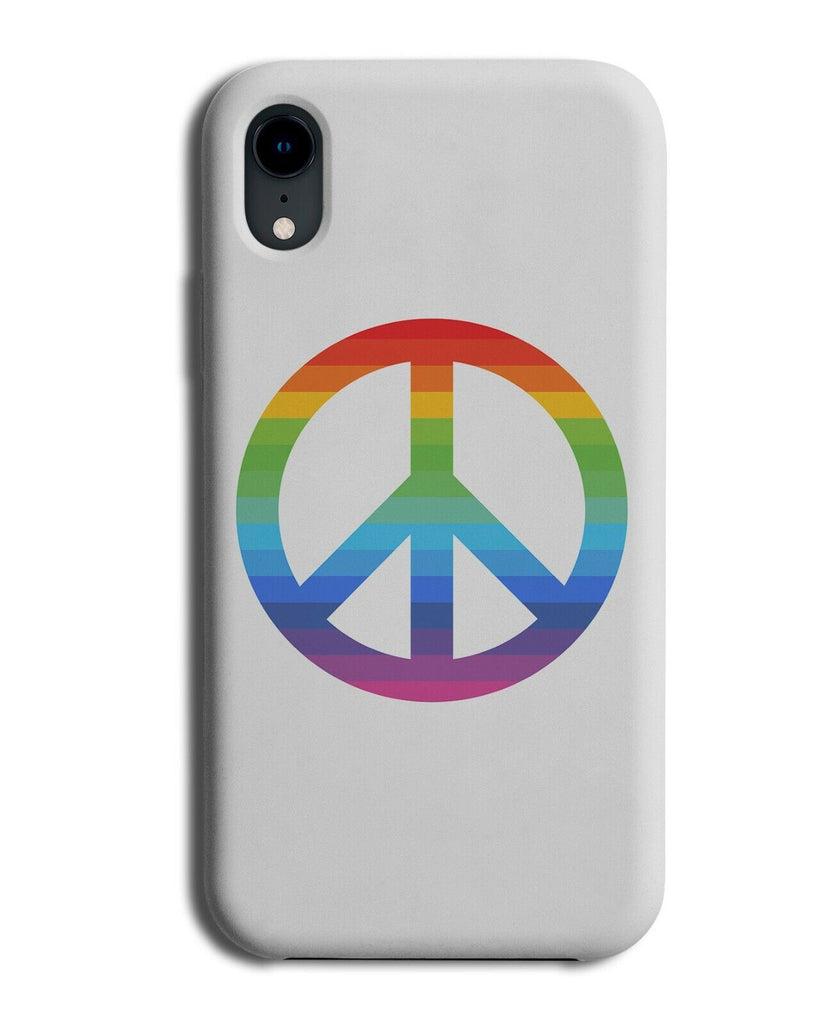 Rainbow Colourful Peace Symbol Phone Case Cover Shape Outline Colours J962