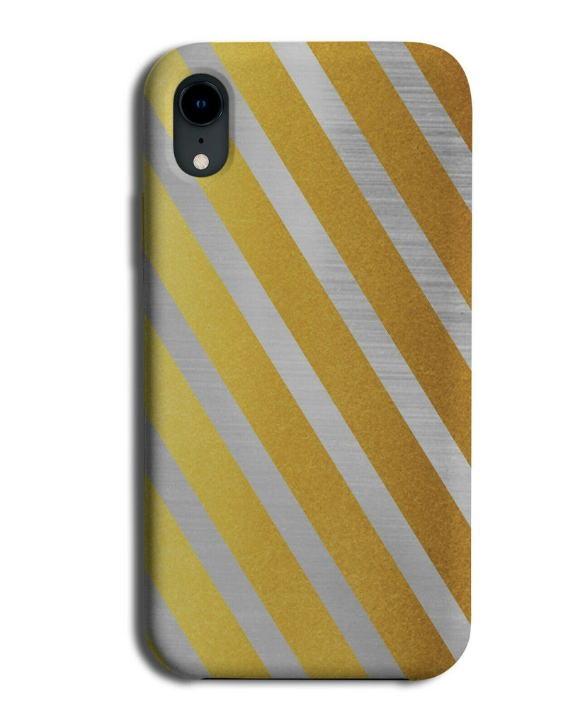 Gold & Silver Striped Phone Case Cover Coloured Stripes Golden i888
