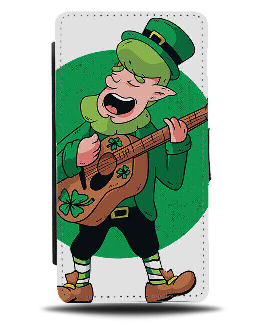 Irish Singing Cartoon Flip Wallet Case Green Hair Haired Gnome Singer J603