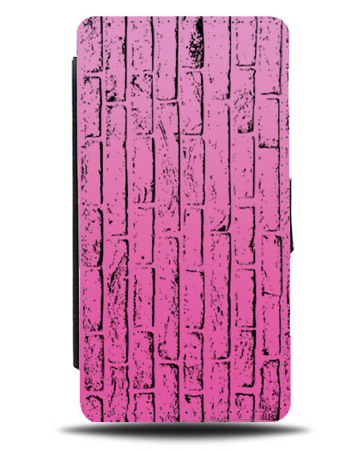 Hot Pink Brick Wall Flip Cover Wallet Phone Case Bricks Girls Urban Girly B615