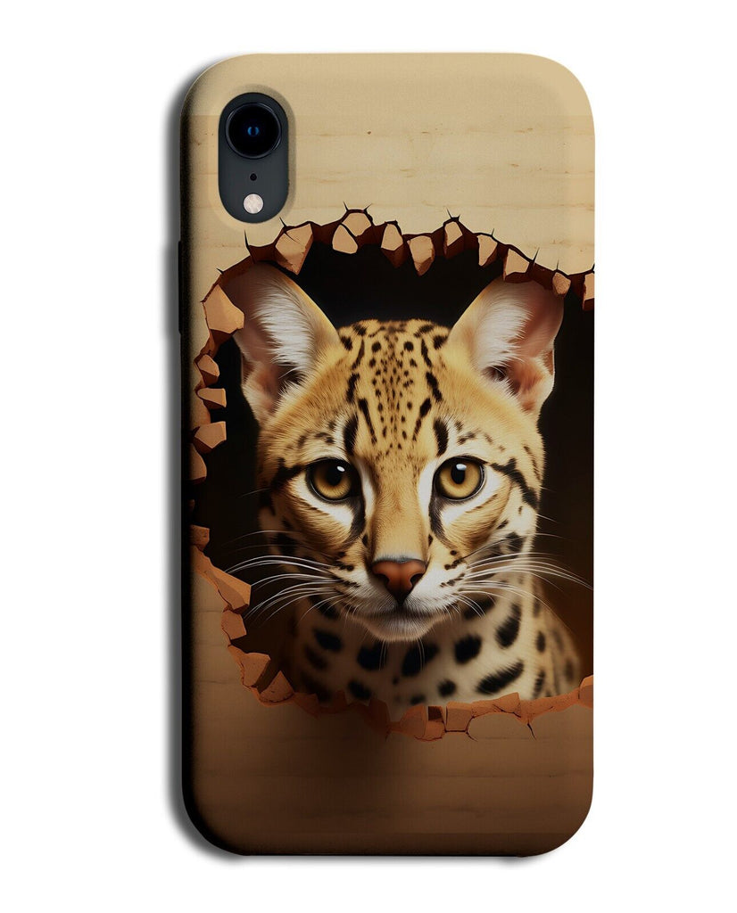 Funny Ocelot Cat Through Wall Design Phone Case Cover Ocelots Cats Fishing CV74