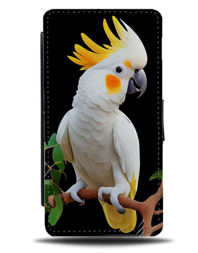 White Parrot Flip Wallet Case Parrots Macaw Mohawk Mohawks Funny Bird Birds DE21