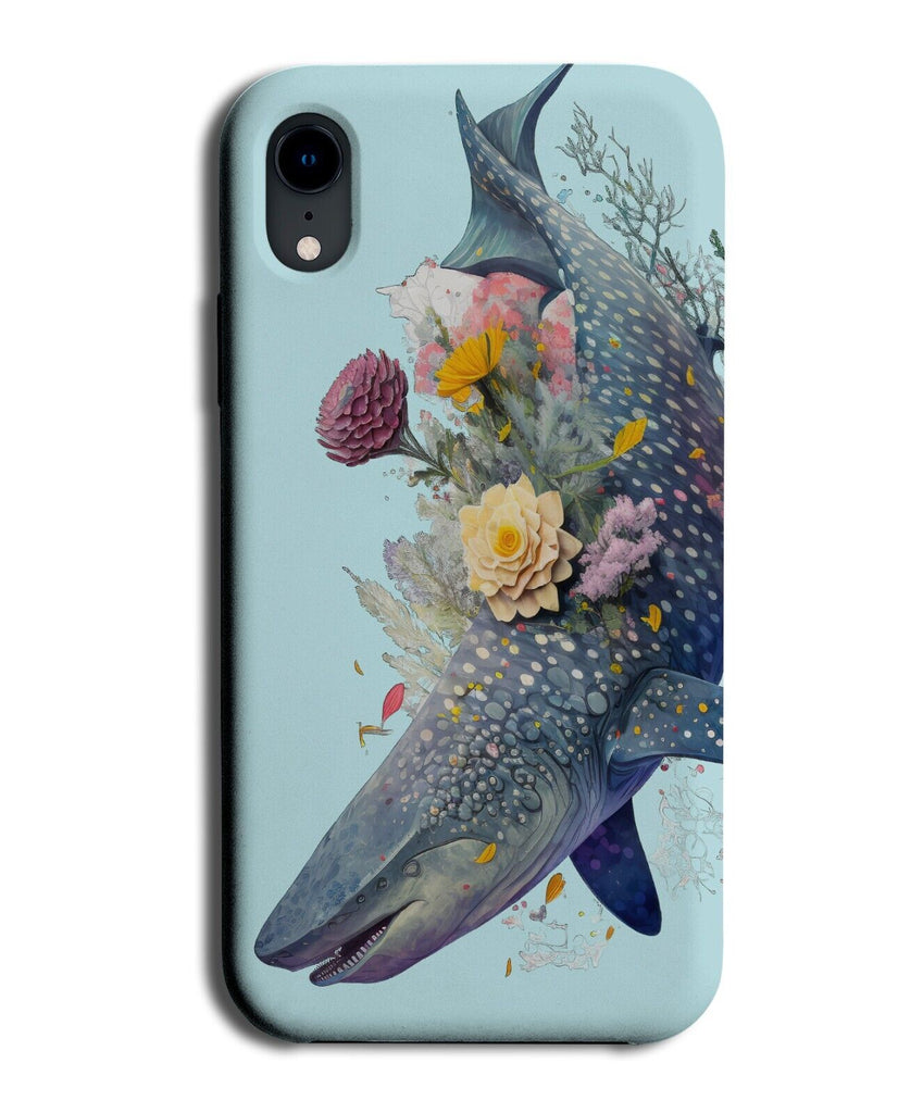 Deep Diving Whale Shark In Flowers Phone Case Cover Flower Sharks Whales BE90