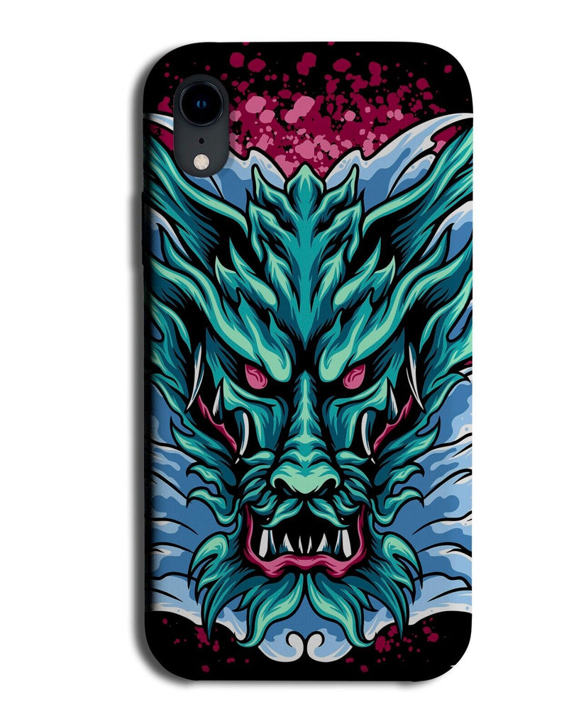 Japanese Water Dragon Phone Case Cover Dragons Face Head Japan Anime Carton BU86