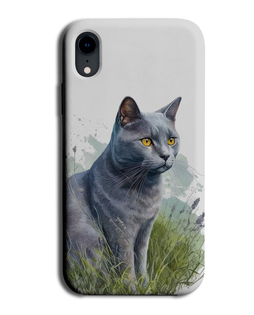 Grey Russian Blue Cat Phone Case Cover Cats Kitten Breed Type Russia Eyes DG72