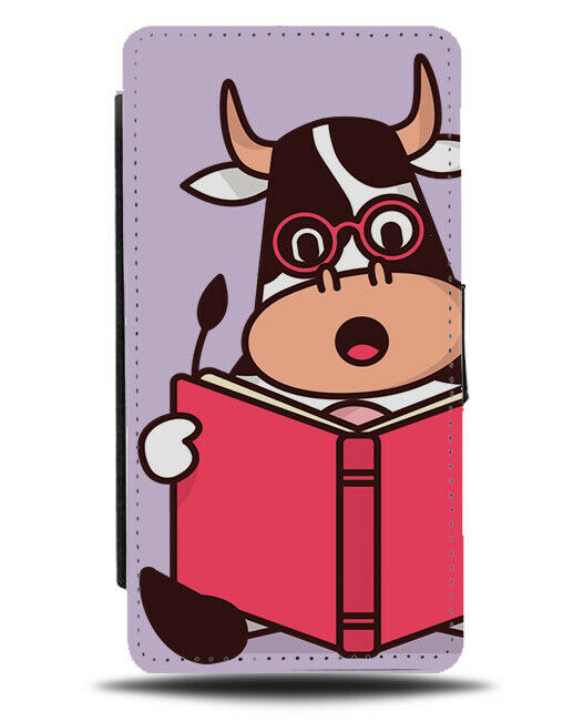 Smart Cow Reading Book Phone Cover Case Books Cows In Glasses Clever Nerd J148