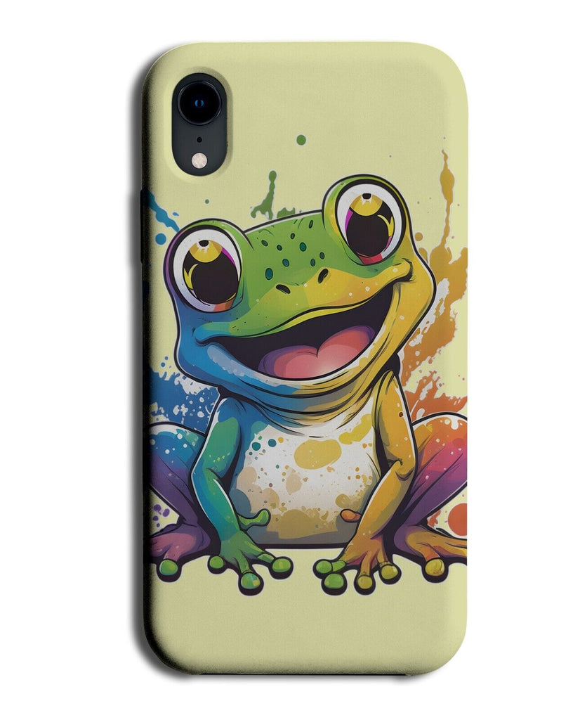Pastel Yellow Happy Frog Phone Case Cover Frogs Face Smiling Giggling Toad BD38