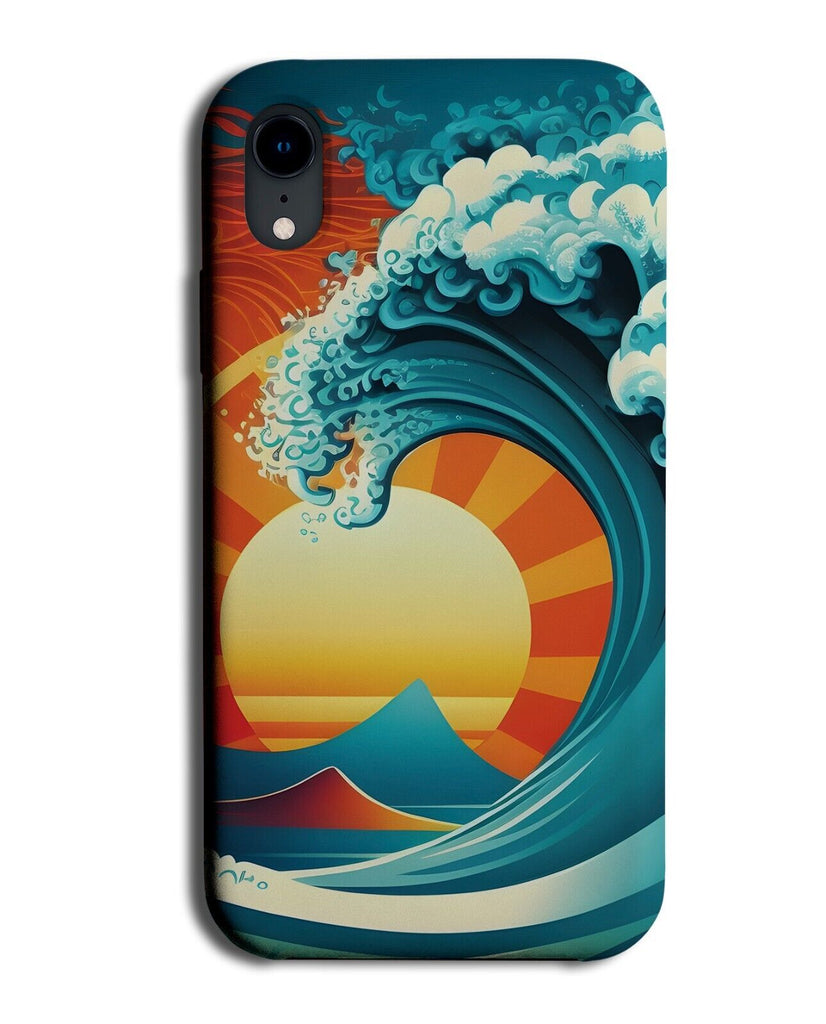 Rising Sun Japanese Wave Colours Phone Case Cover Waves Tidal Surfing Sun BB38