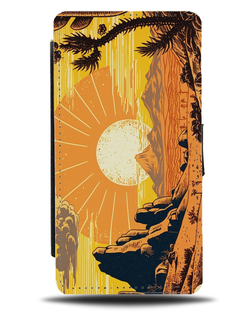 Retro Sunset Over The Mountains Flip Wallet Case Mountain Sunny Sky Classic CT65