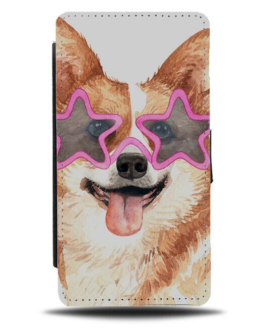 Corgi Flip Wallet Phone Case Dog Dogs in Sunglasses Funny Picture Corgis K519