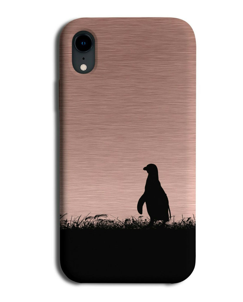 Penguin Silhouette Phone Case Cover Penguins Rose Gold Coloured i126