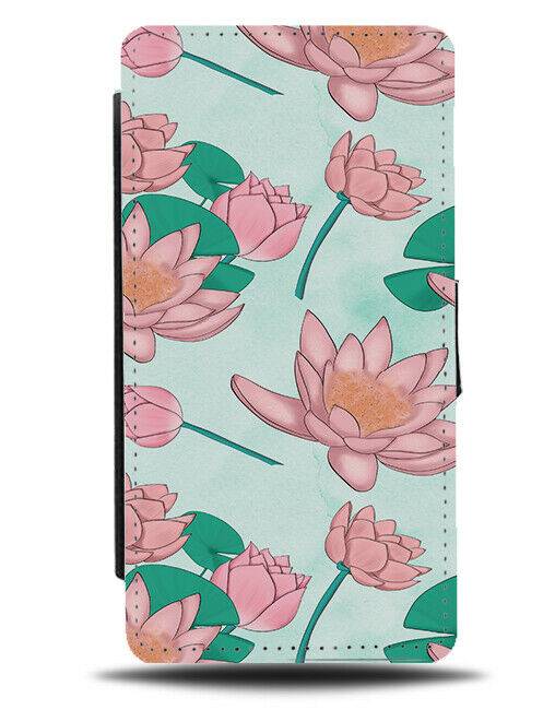 Waterflower Flip Wallet Case Spiritual Calm Flowers Floral Yoga Theme Style G779