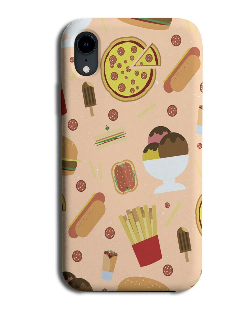 Fatty Food Pattern Phone Case Cover Junk Junkfood Funny Fat Novelty Cartoon E619