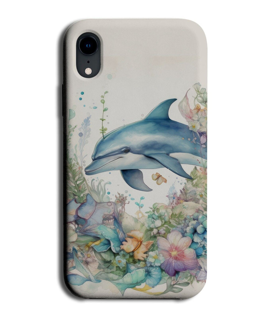 Dolphin Flower Bed Artwork Phone Case Cover Art Dolphins Floral Flowery BD50
