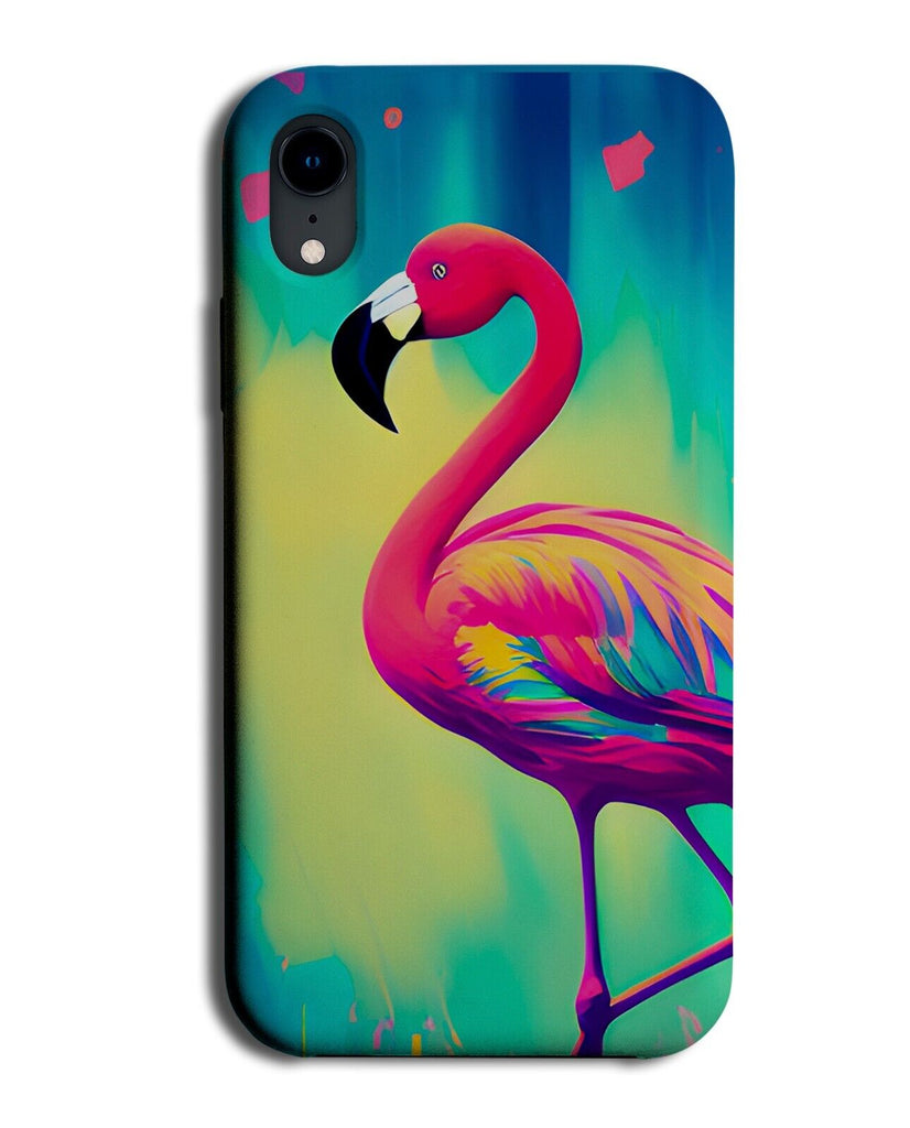 Abstract Colourful Watercolour Flamingo Painting Phone Case Cover Flamingos BG86