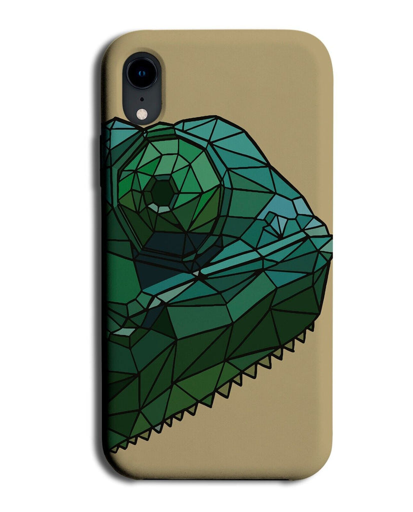 Polygonal Style Chameleon Face Phone Case Cover Shapes Style Chameleons Pet P572
