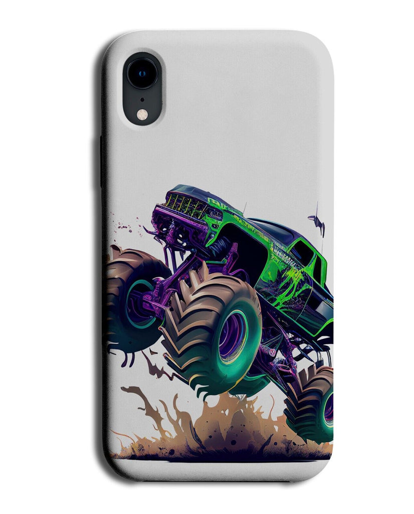 Monster Truck Jump Phone Case Cover Jumps Stunt Trick Trucks Green Wheels DE81