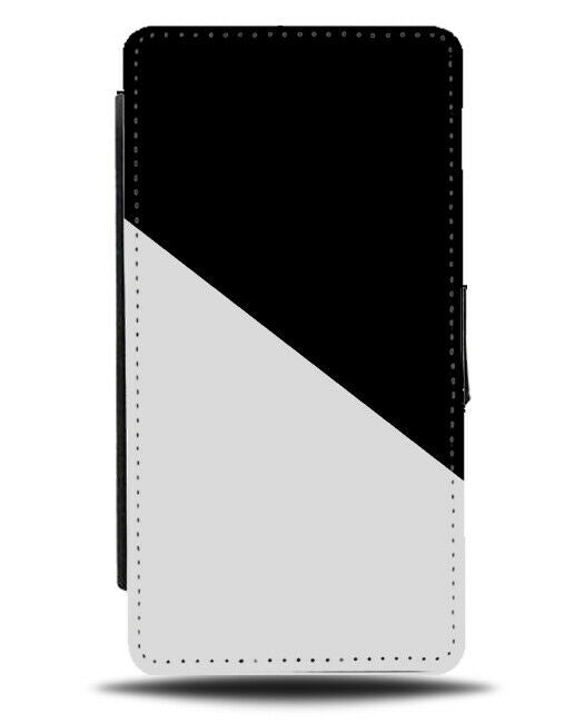 Black & White Flip Cover Wallet Phone Case Pitch Dark Mens Shades Subtle i452