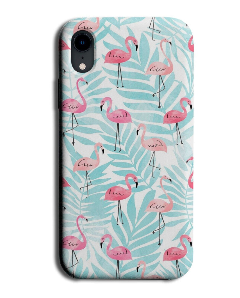 Watercolour Flamingos Palm Tree Leaves Phone Case Cover Leaf Flamingo Print AA60
