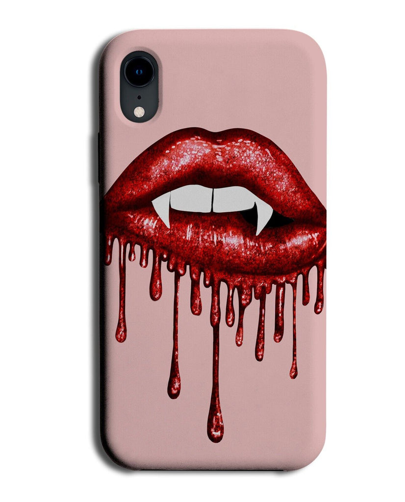 Bright Red Vampire Lipstick Phone Case Cover Halloween Lips Fangs Girls DG30