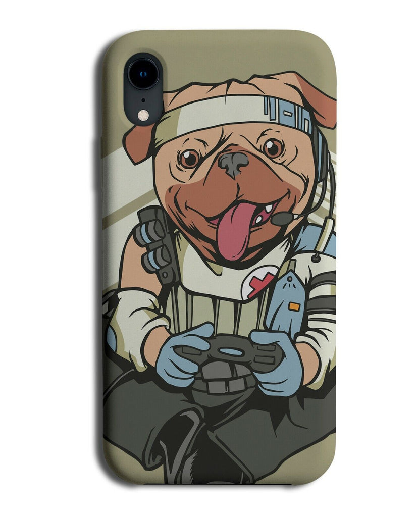 Hardcore Army Gaming Pug Phone Case Cover Video Games Gamer Pet Dog Dogs J438