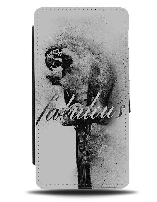 Sketched Parrot Bird Print Flip Wallet Phone Case Parrots Sketch Picture E454