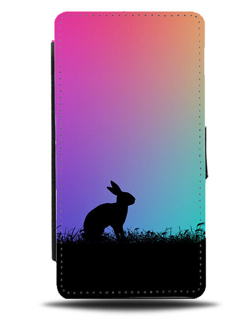 Rabbit Flip Cover Wallet Phone Case Rabbits Bunny Bunnies Multicoloured I067