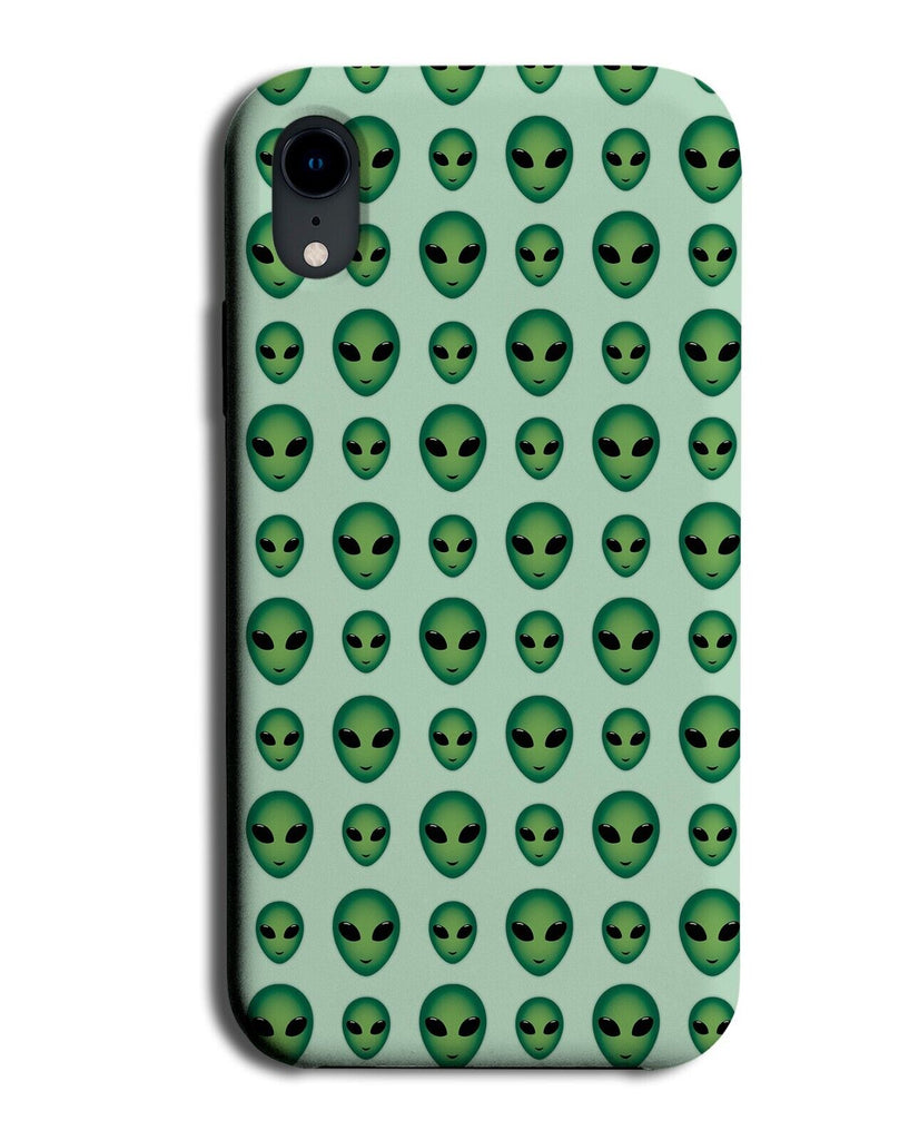 Aliens Heads Wallpaper Pattern Phone Case Cover Head Faces Shapes Green AB65