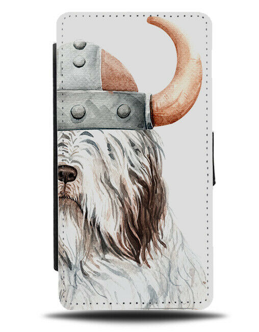 Old English Sheepdog Flip Wallet Phone Case Dog Pet Viking Fancy Dress Hat K582