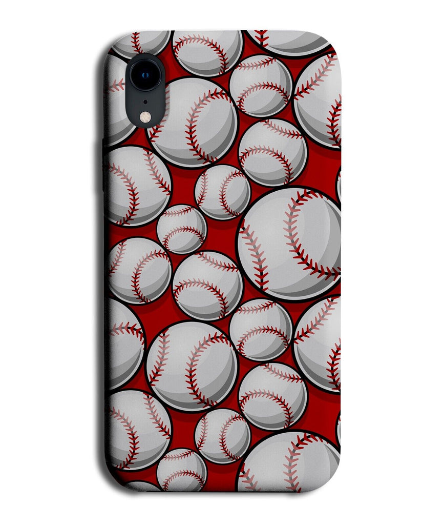 Baseball Pattern Phone Case Cover Baseballs Ball Balls White Rounders De35