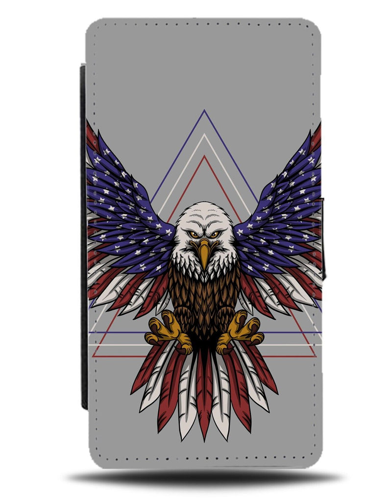 Patriotic Eagle Flip Wallet Case USA American Flag America Wings Wing Fight AM26