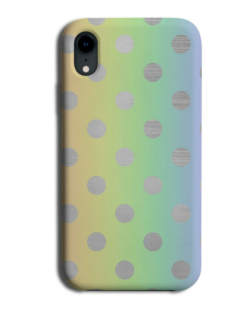 Rainbow and Silver Spotted Phone Case Cover Spots Spotty Colourful Grey i476