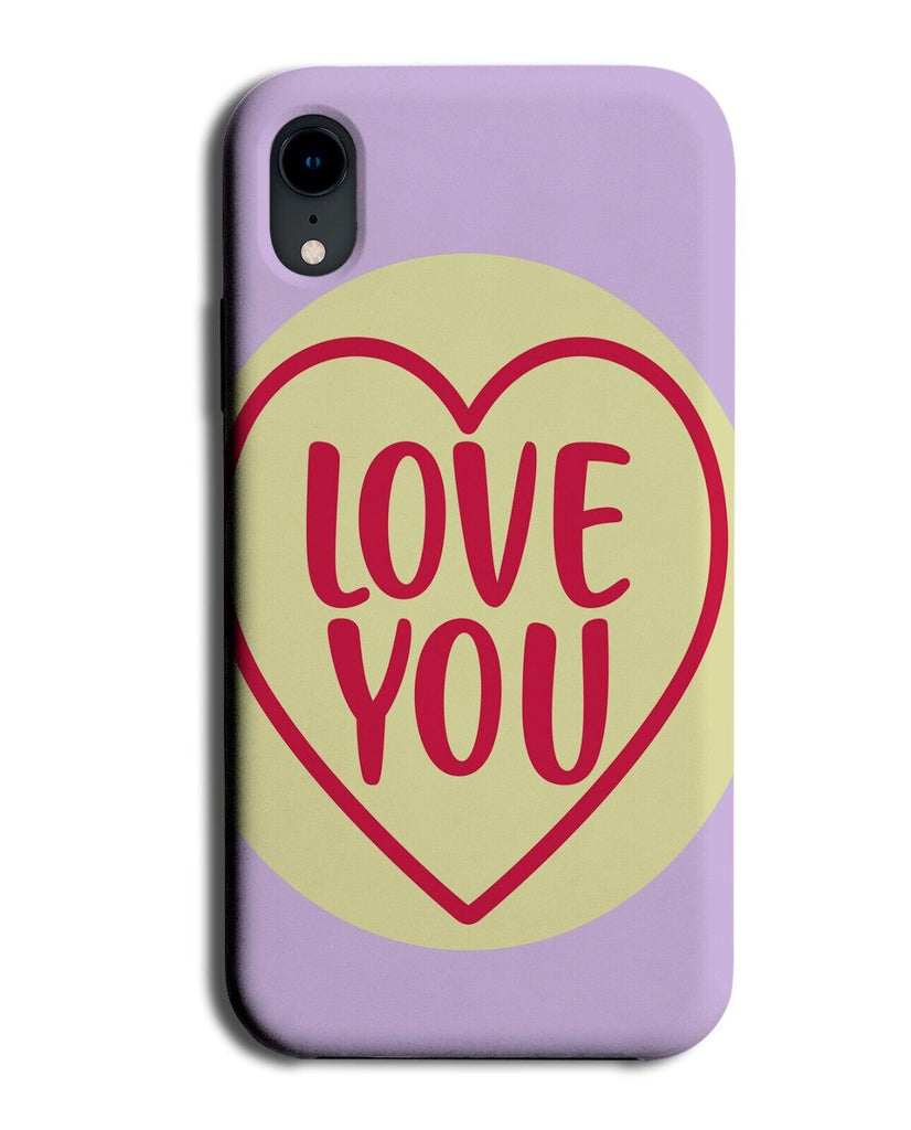 Love You Phrase Phone Case Cover Valentines Love Heart Sweet Shape Retro P275C