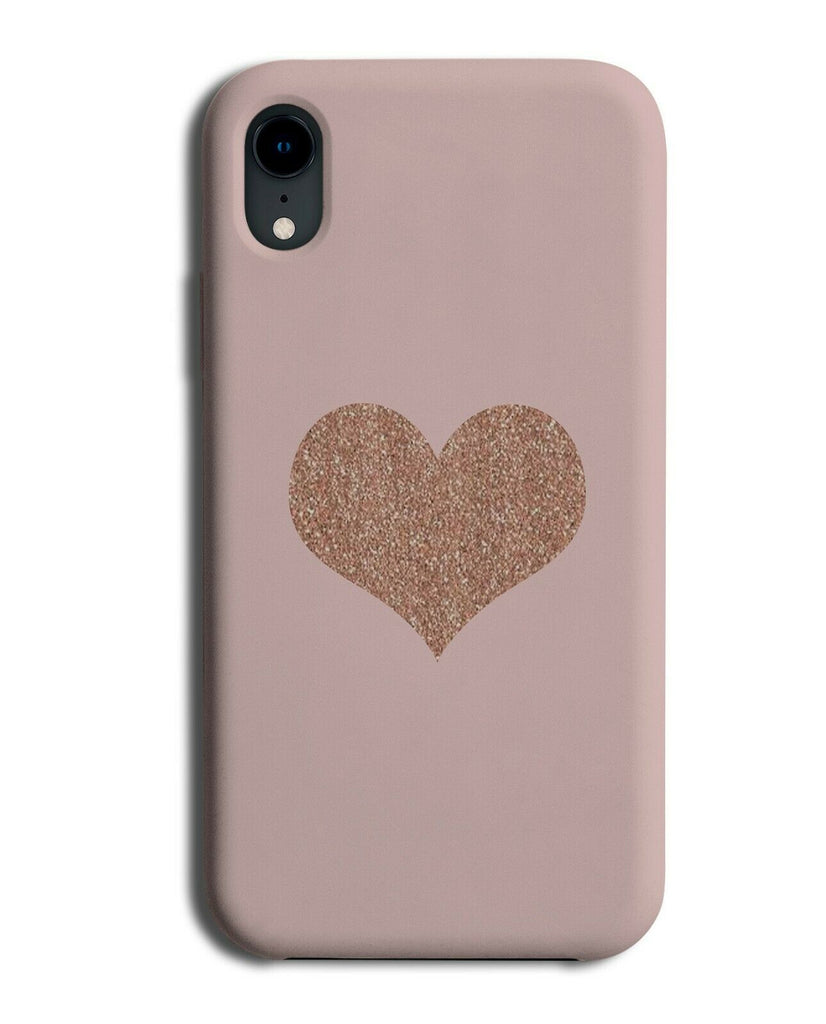 Rose Gold Printed Glitter Love Heart Phone Case Cover Shape Print Design A586
