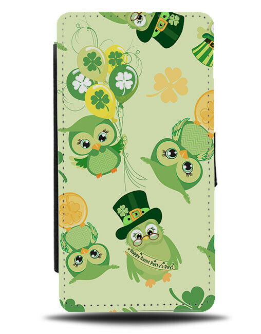 Cartoon Irish St Patricks Day Owls Flip Wallet Case Animals Ireland G430