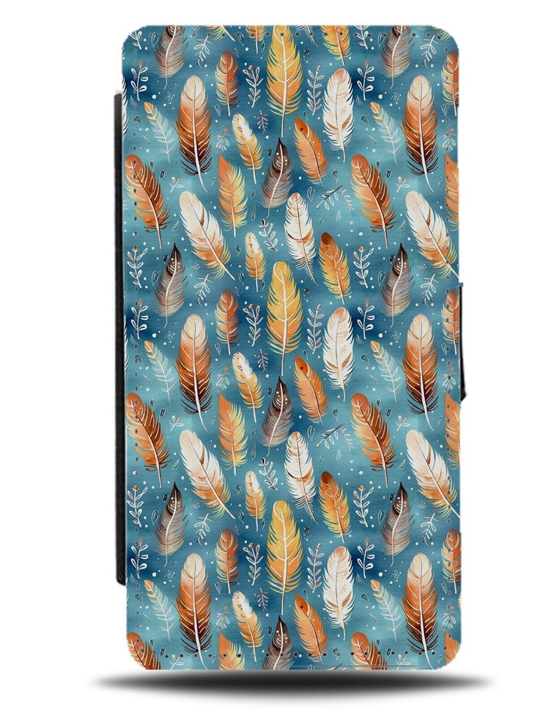 Feathers Falling Flip Wallet Case Native American America Feather Design DC77