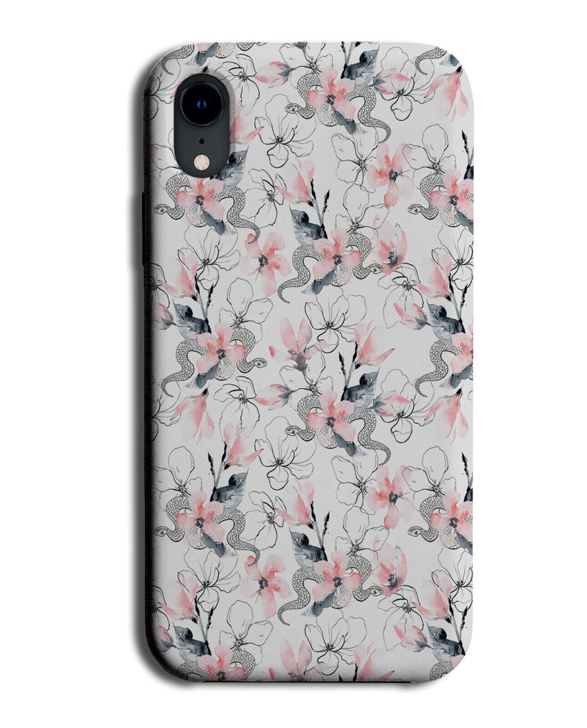 Floral Snakes Pattern Phone Case Cover Snake Flowers Flower Petals Petal CI72