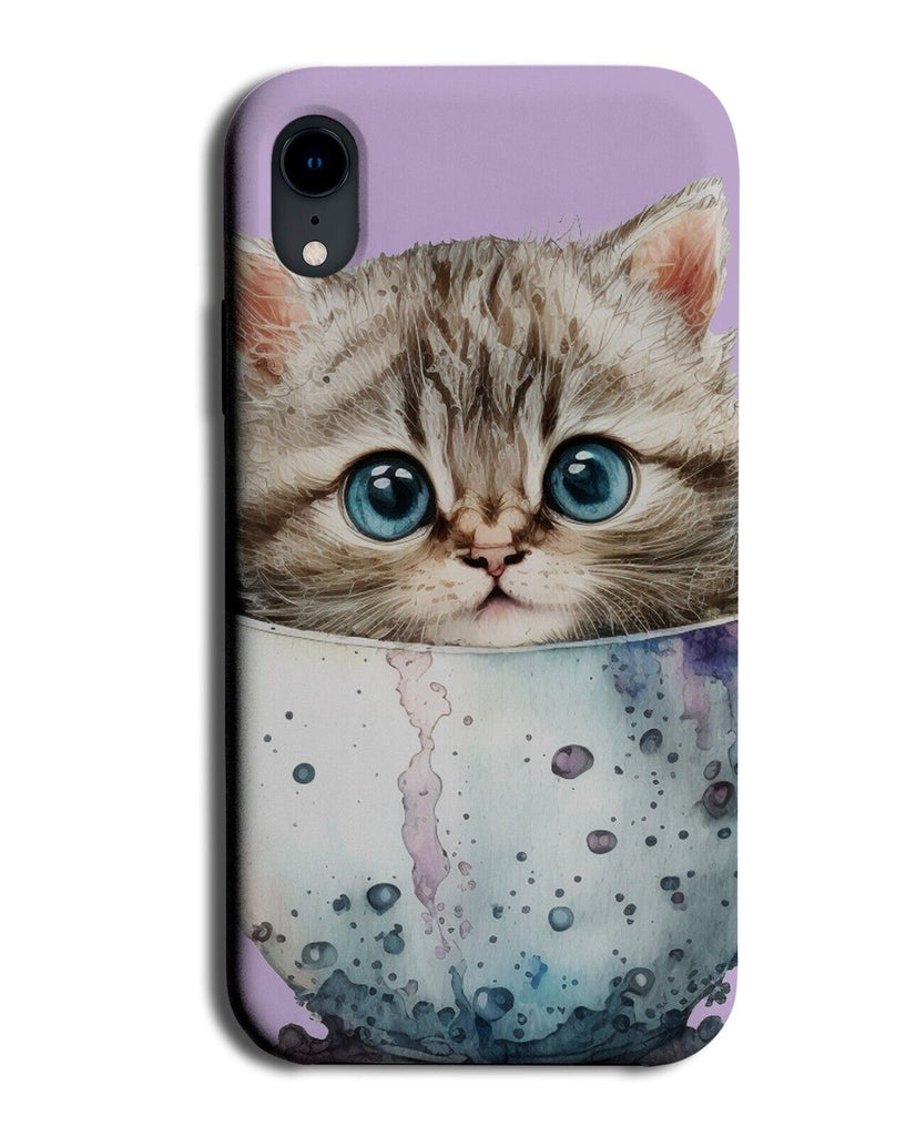 Cute Kitten In Cup Phone Case Cover Kitten Cat Baby Vintage Teacup Tea Lol AV21