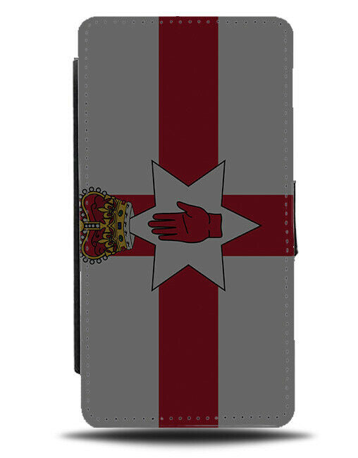 Dark Northern Ireland Flag Flip Cover Wallet Phone Case Irish Crown Cross B772