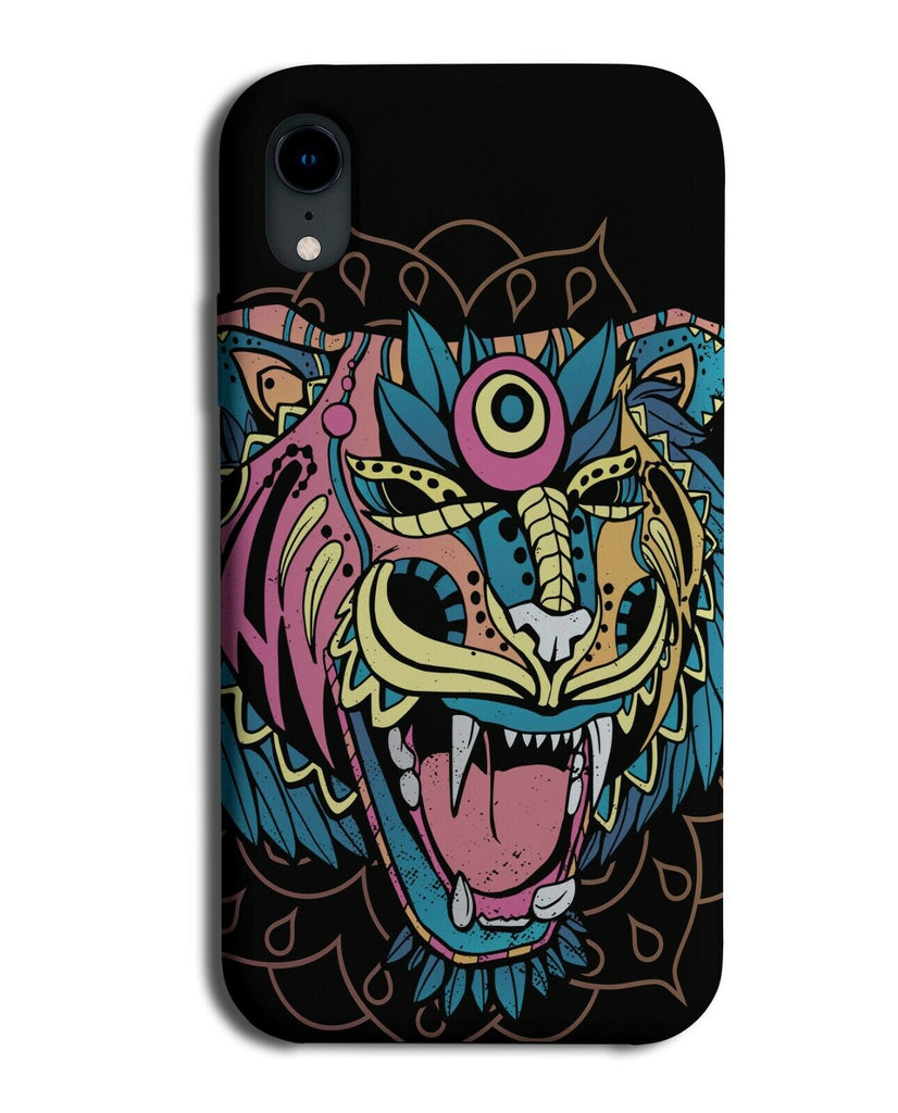 Tribal Floral Mexican Tiger Face Phone Case Cover Animal Head Mexico Style J758