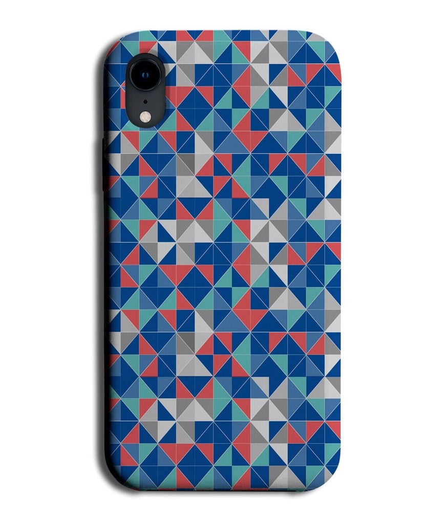Blue Geometric Pattern Phone Case Cover 4th July Colours American America Q372