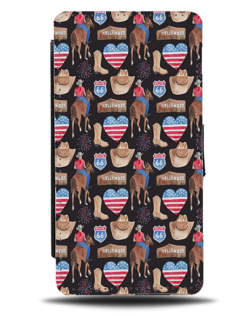 American Stereotypes Pattern Flip Wallet Case Stereotype Funny Novelty USA CI75