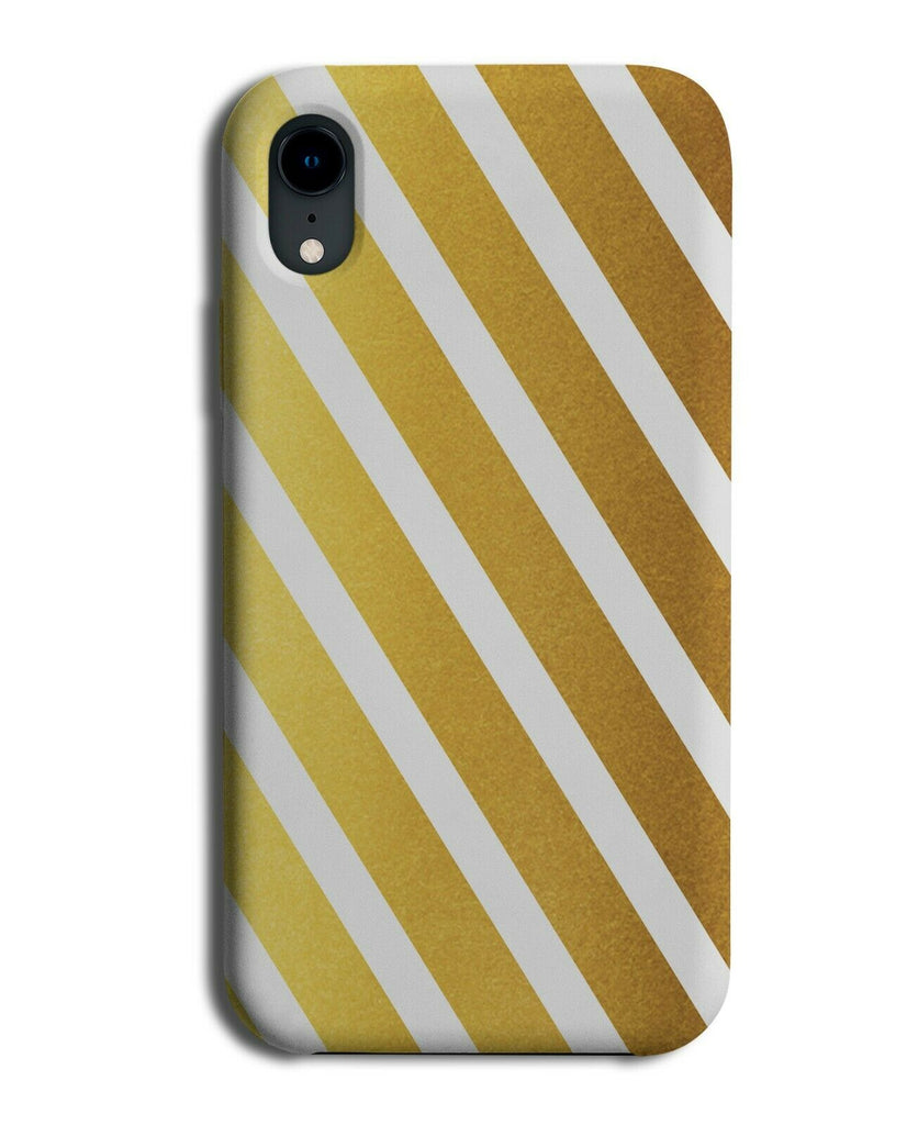 Gold & White Striped Phone Case Cover Coloured Stripes Golden i886