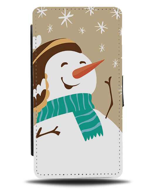 Christmas Holidays Snowman Flip Wallet Case Snowmans Snow Man Cartoon Cute N787