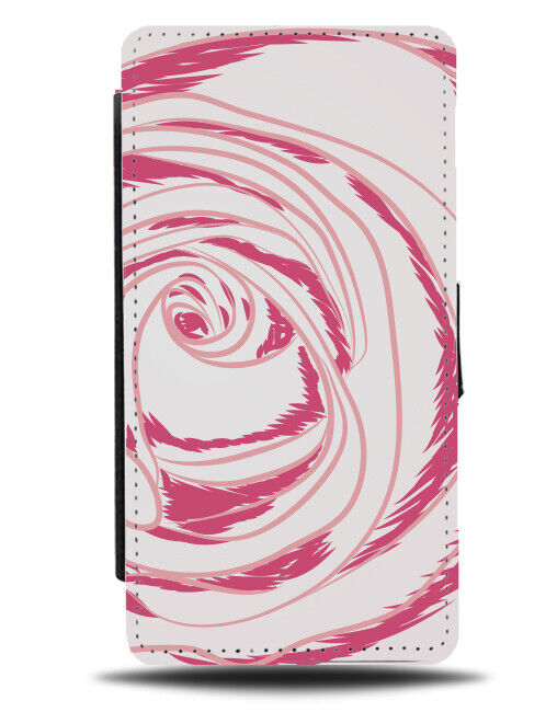White and Pink Rose Petals Flip Wallet Case Roses Buds Flowers Sketched K872