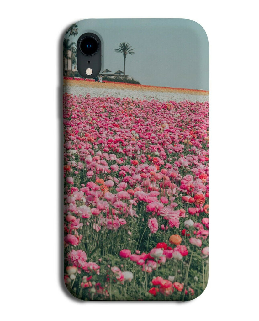 Pink Flowerbed Phone Case Cover Field Flowers Roses Rose Real Life Picture H933