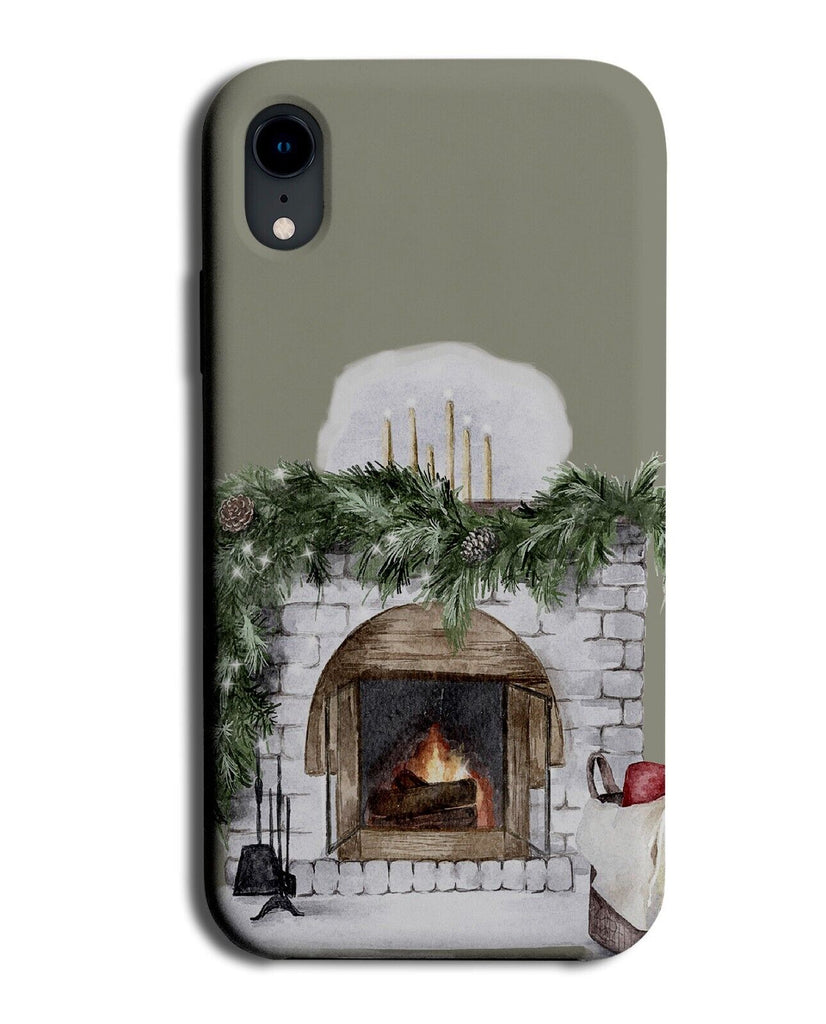 Christmas Fireplace Phone Case Cover Fire Place Chimney Victorian Style Q905C