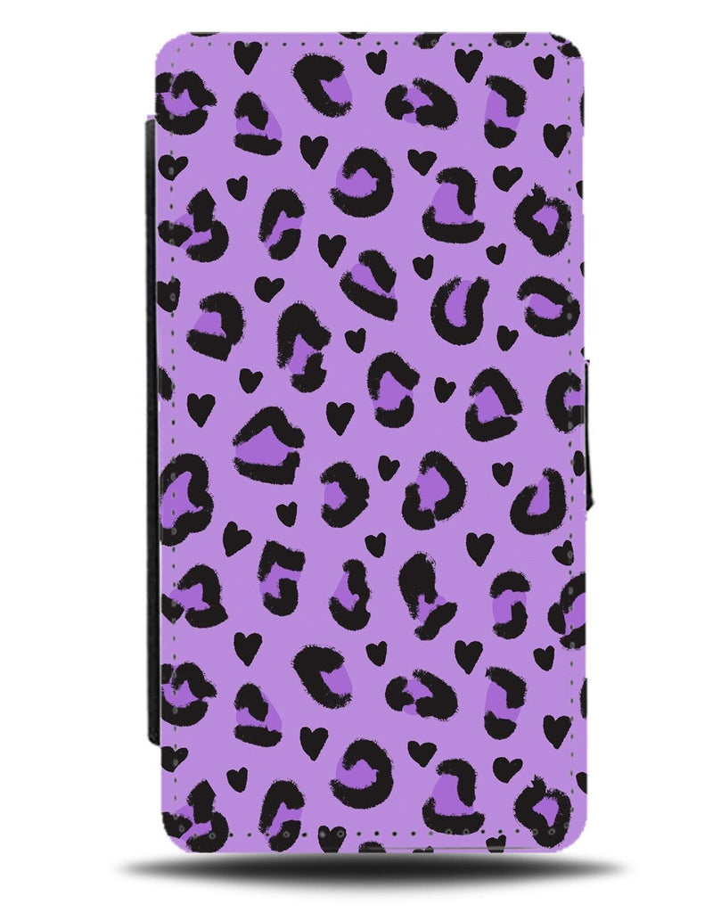 Lilac Purple Leopard Print Spots Flip Wallet Case Skin Pattern Light Pale CK59